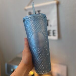 Starbucks Summer 2024 Iridescent Swirl Spiral Pearl Blue Venti Cold Tumbler 24oz